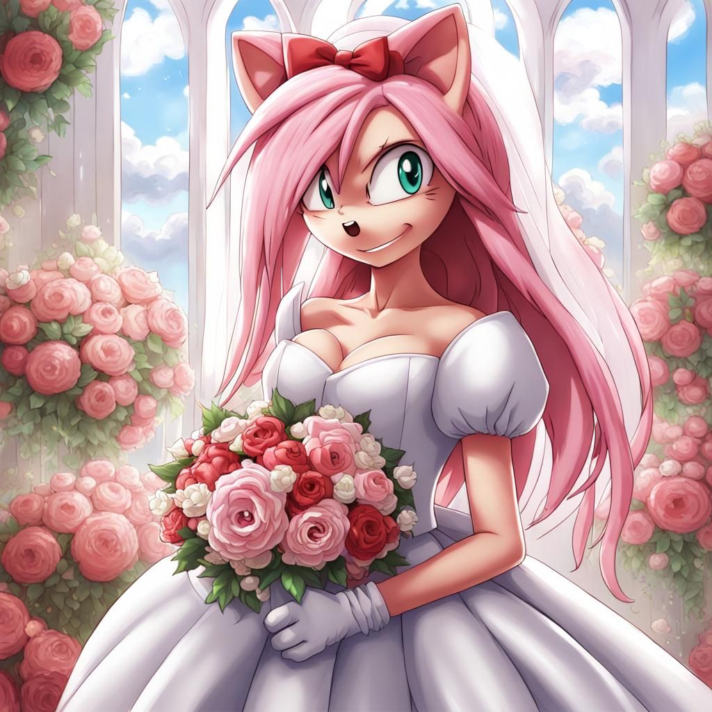 Amy Rose's Anime Wedding in Japanese Manga Style