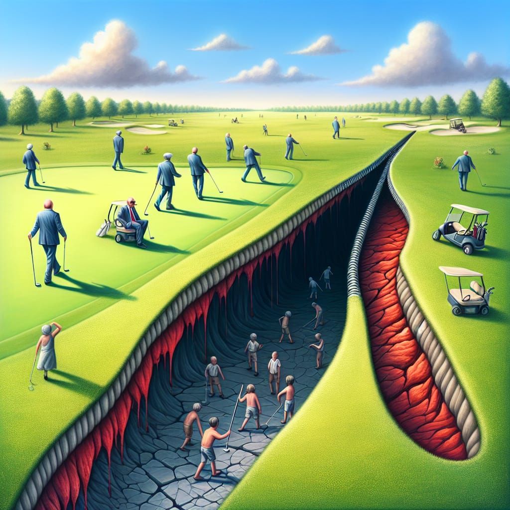 Golf Course Duality: Leisure and Hidden Reality