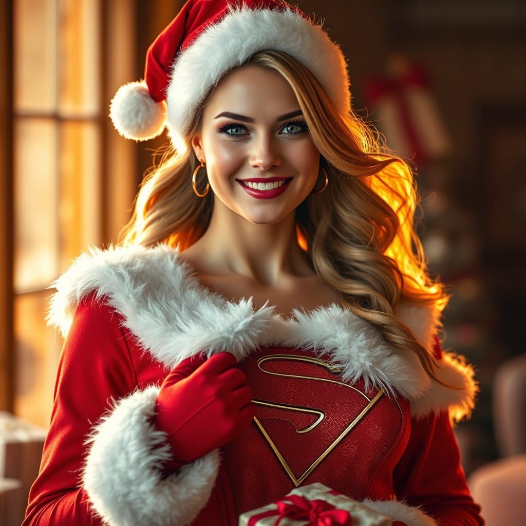 Supergirl dressing like santa claus