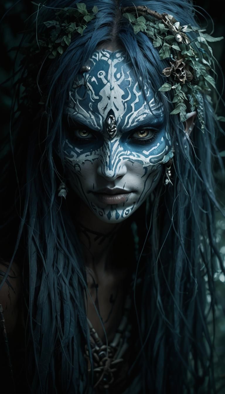 Fierce Anime Female Warrior in Enchanted Forest