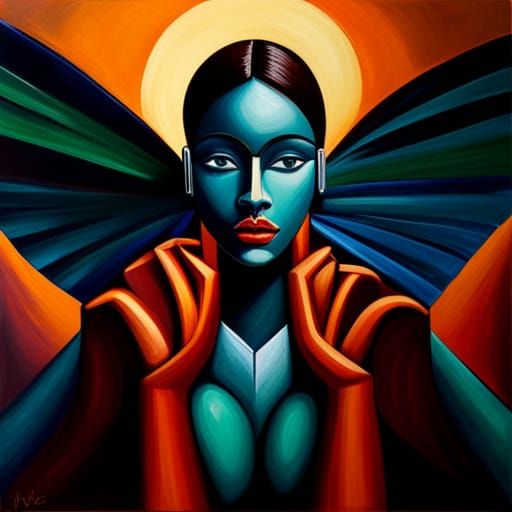 Ītzpāpālōtl: Obsidian Butterfly Goddess in Expressionist Sty...