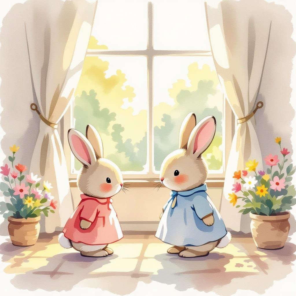Miffy Character in Gentle Watercolor Style