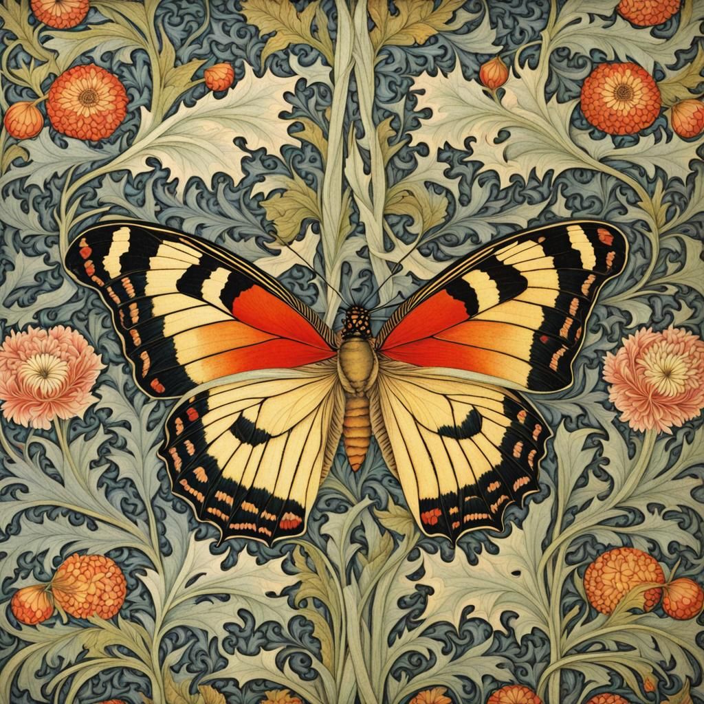Butterfly in Arts and Crafts Style