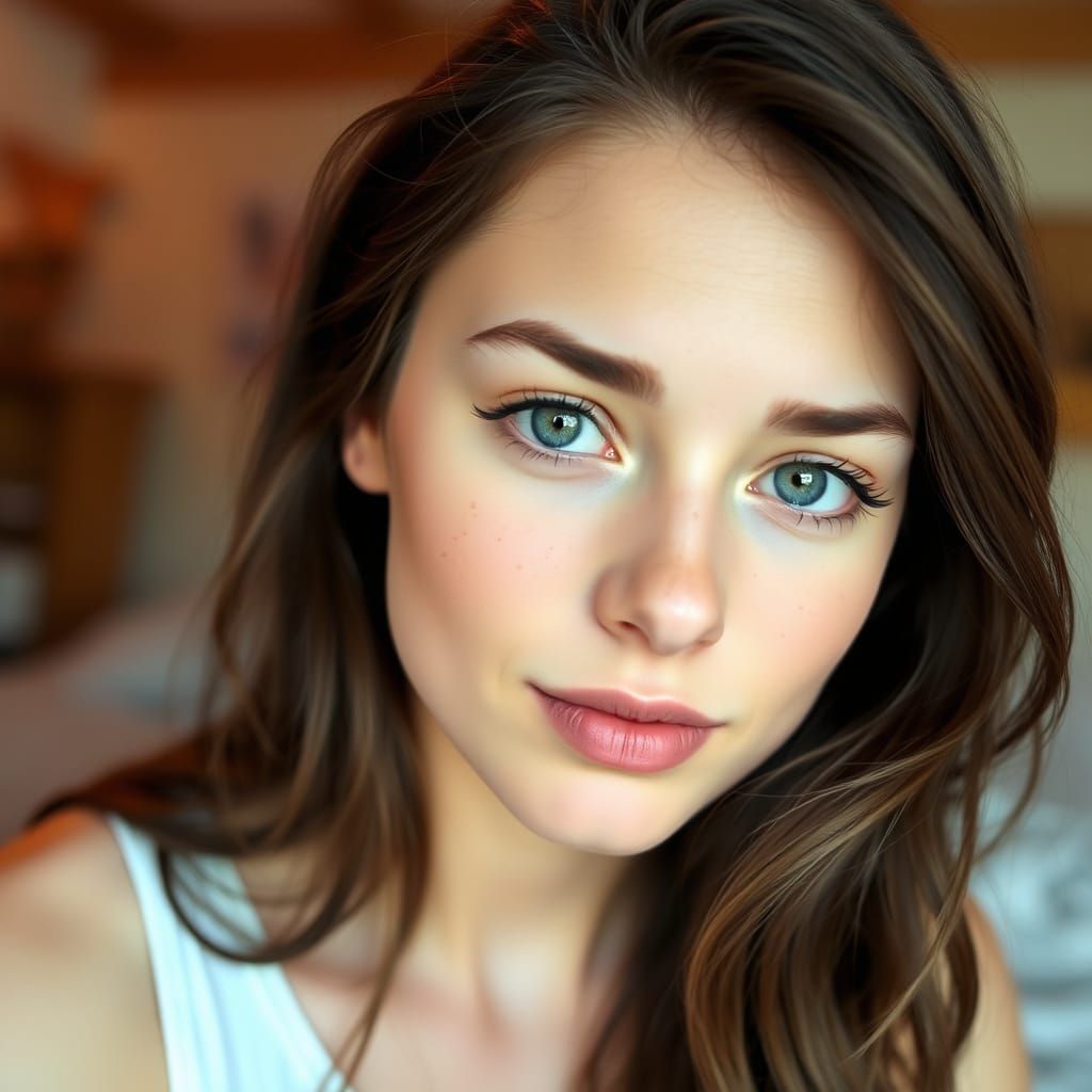 Elegant Young Woman in Soft Focus