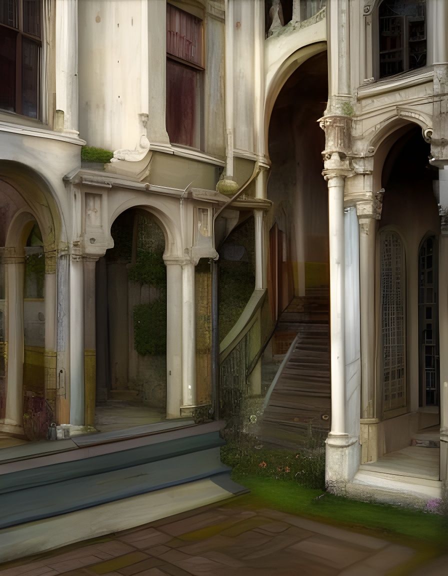 Surreal Window View Inspired by Architectural Masters