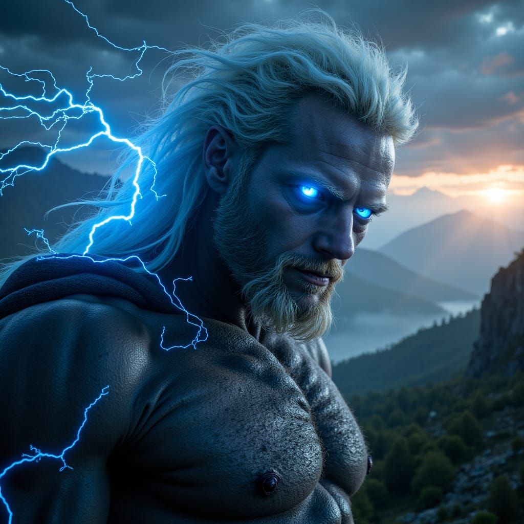 Electrified Nephilim in Lightning Storm