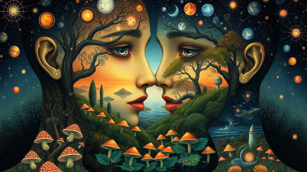 Ethereal Mindscapes: Intertwined Bodies in Surreal Concept A...