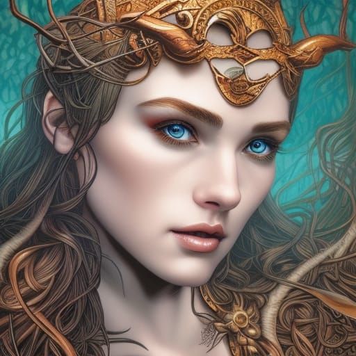 Celtic Myth Girl, Detailed Comic Book Art