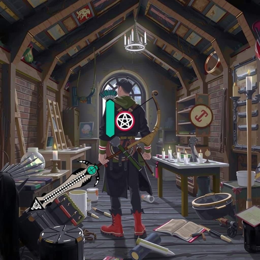 Ominous Attic Sanctuary of a Wild Stalker's Hunting Gear
