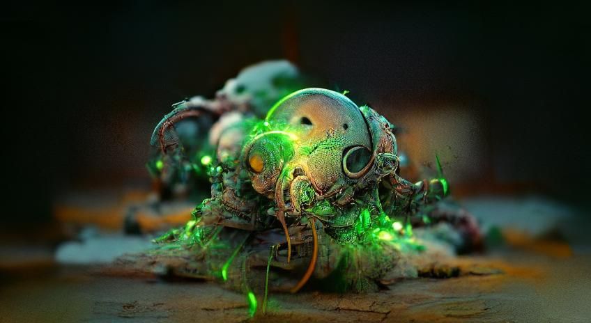 Decaying Warhammer Death Guard in Digital Art Style