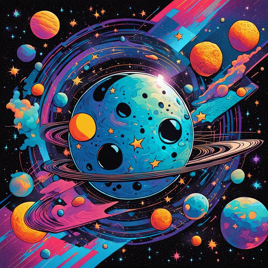 Modern Pop Art Reimagining in Mixed Media