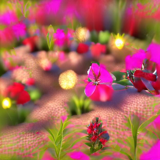 Lush Flower Garden in 3D Rendered Detail