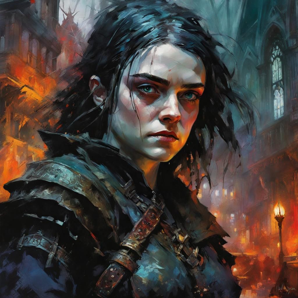 Witcher fantasy art style.