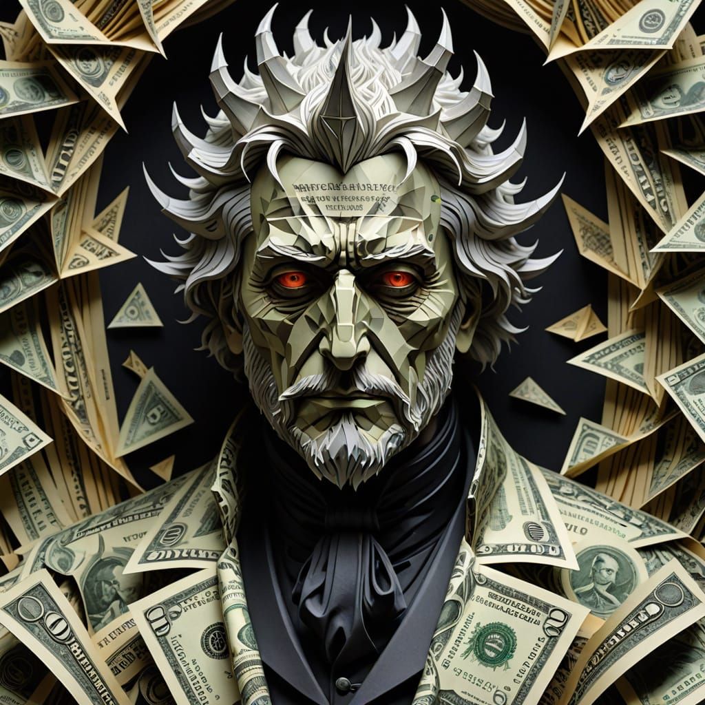 King of Hell Paper Sculpture in Gothic Horror Style