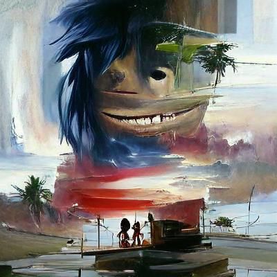 Feel Good Oil Painting Inspired by Gorillaz