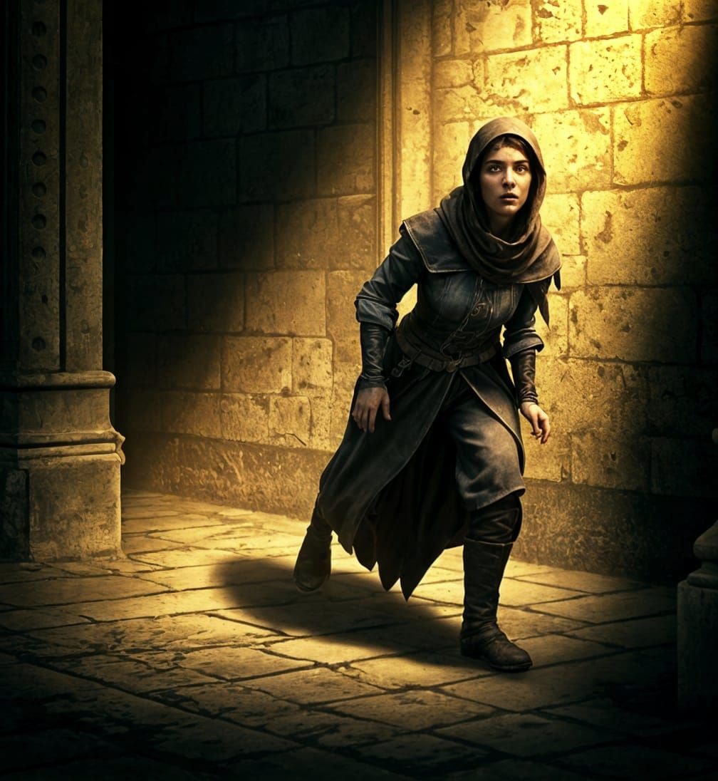 Thief Caught in Spotlight: Chiaroscuro Style