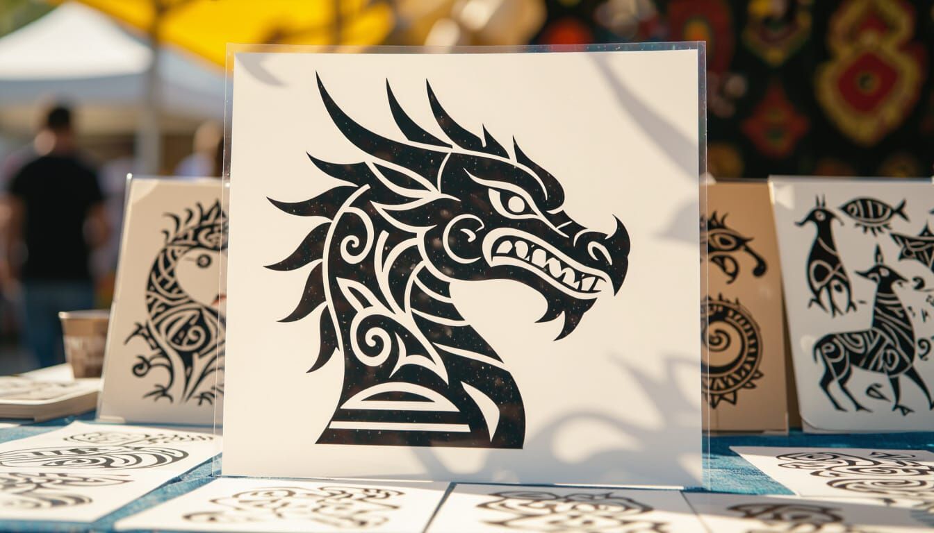 Tattoo design of a dragon knight