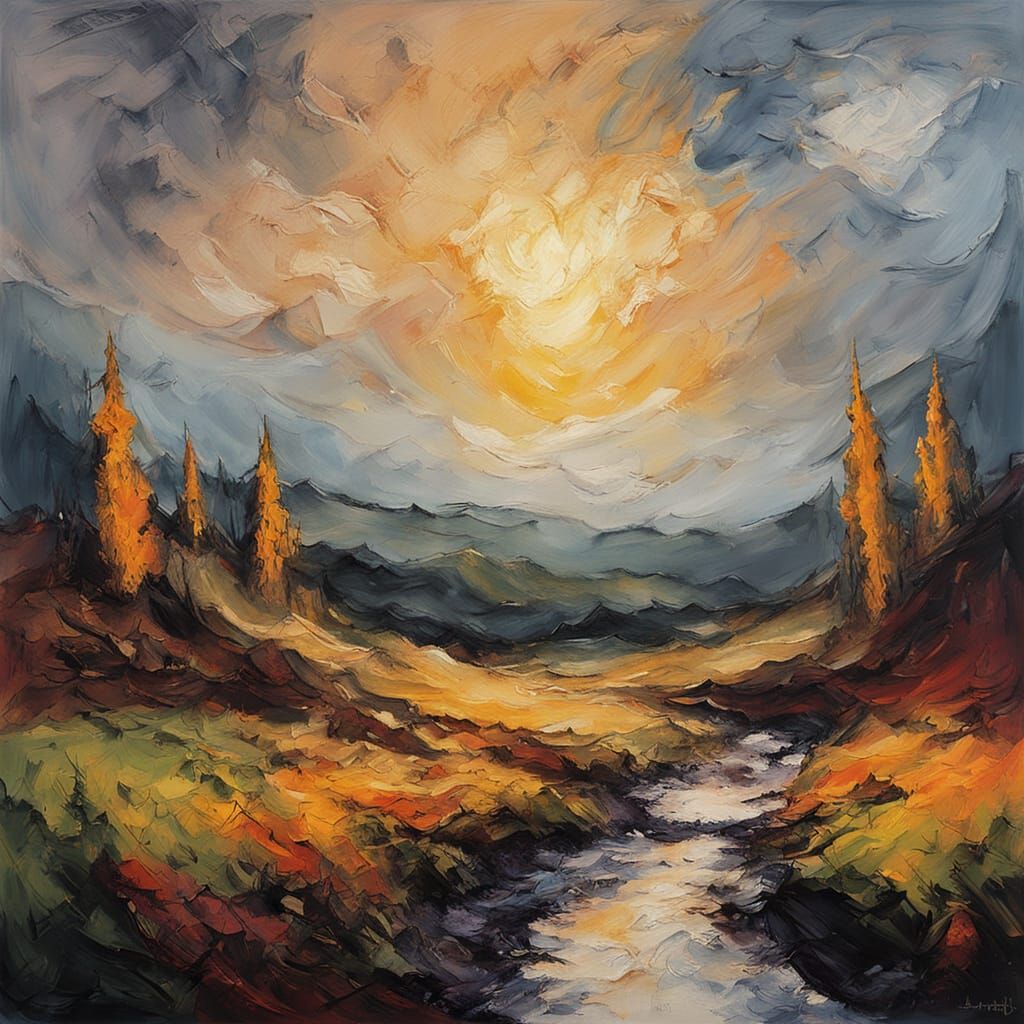 Dreamlike Landscape in Impressionist Style