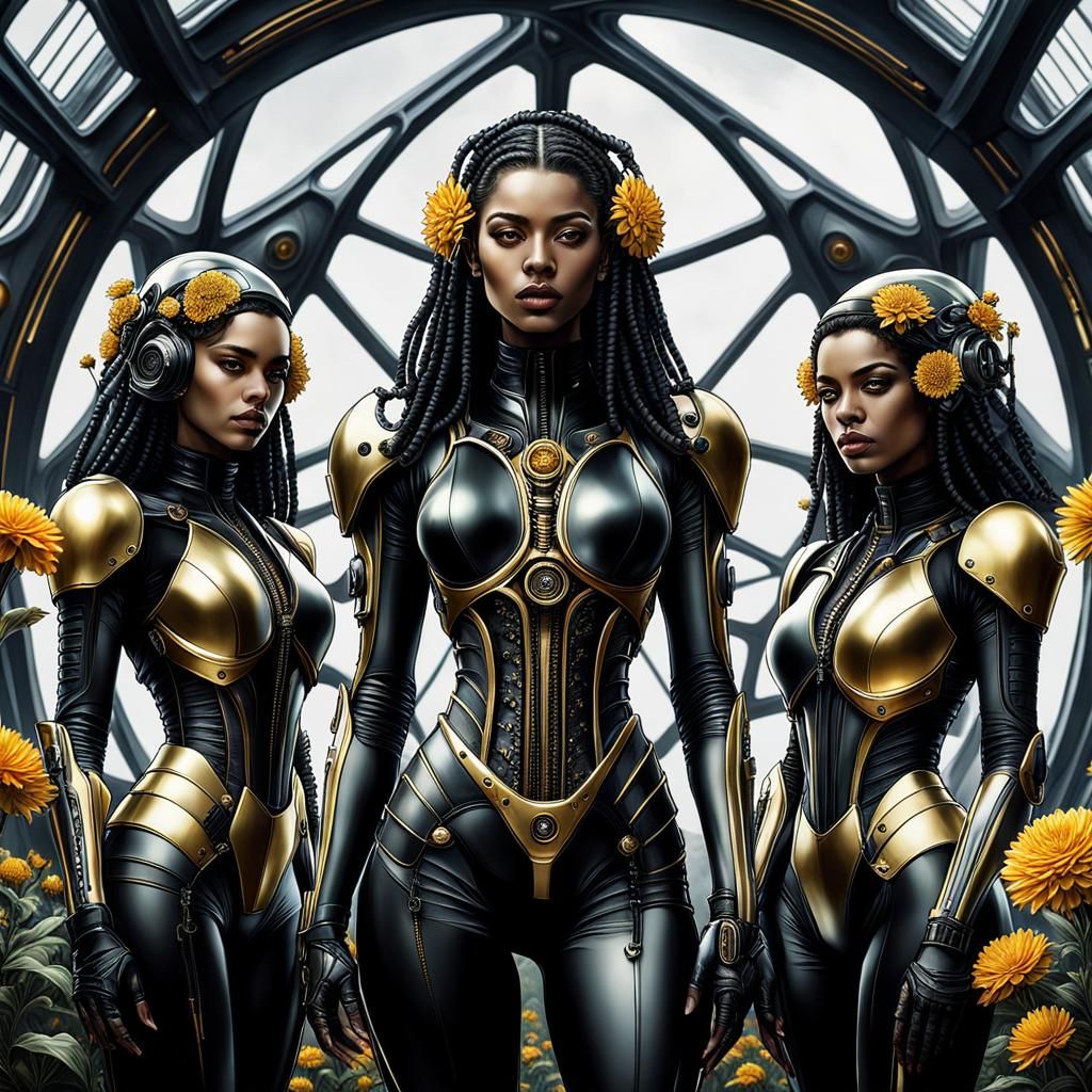 Gothic Cyberpunk Female Portrait in Hyperrealistic Style