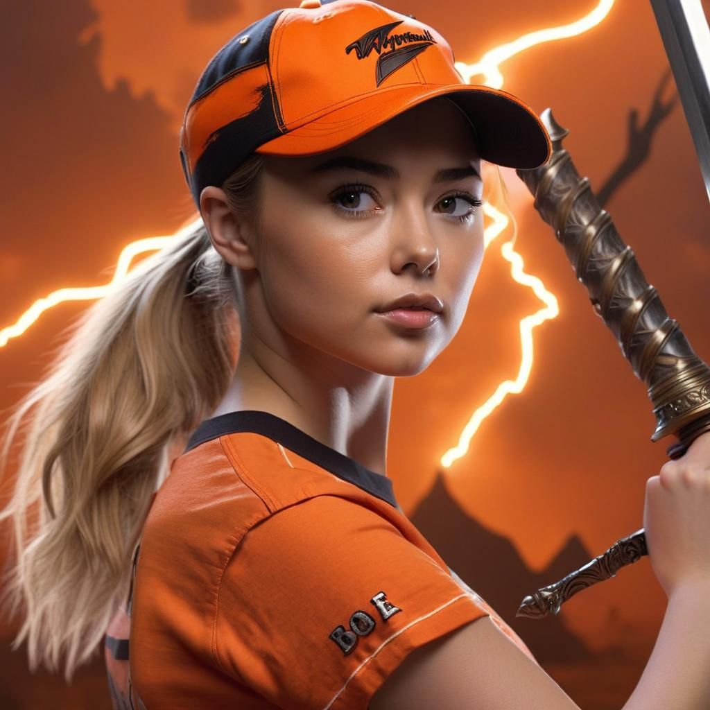 Woman in Camp Half Blood Shirt: Digital Art