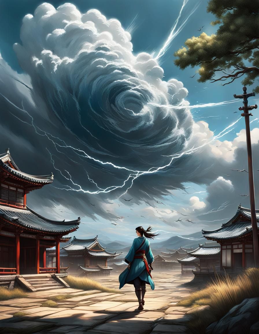 Girl Listens to the Wind's Secrets