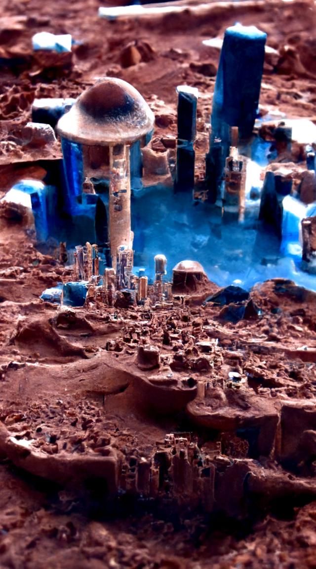 Hyperdetailed Martian City on the Red Planet