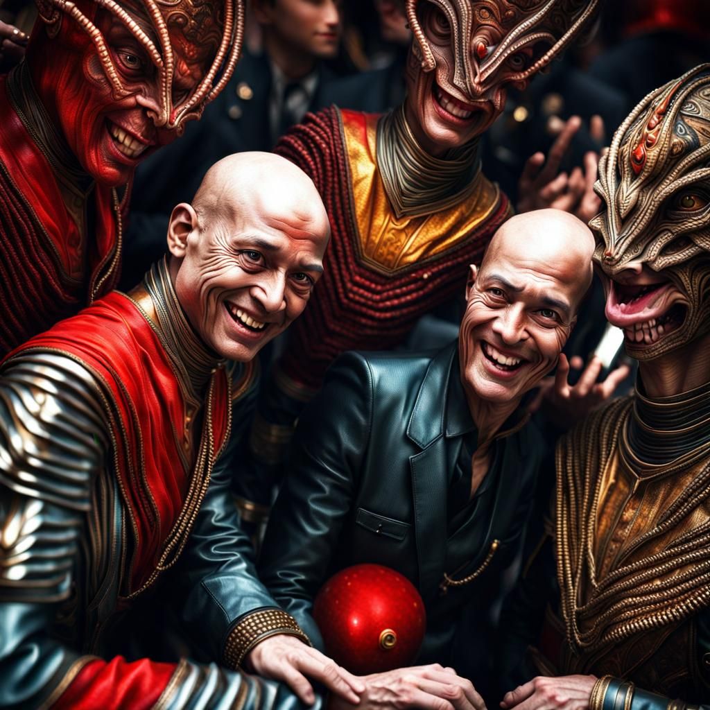 Photorealistic Aliens in Subdued Eldritch Lighting