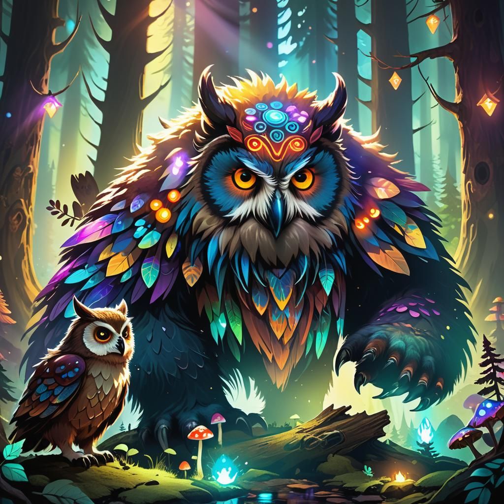 Mystical Forest: Owlbear and Furry Friends