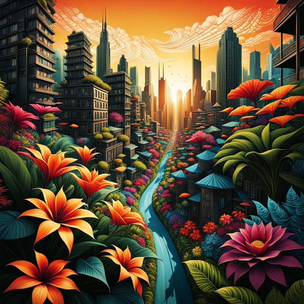 Gotham City's Blooming Urban Tropical Garden
