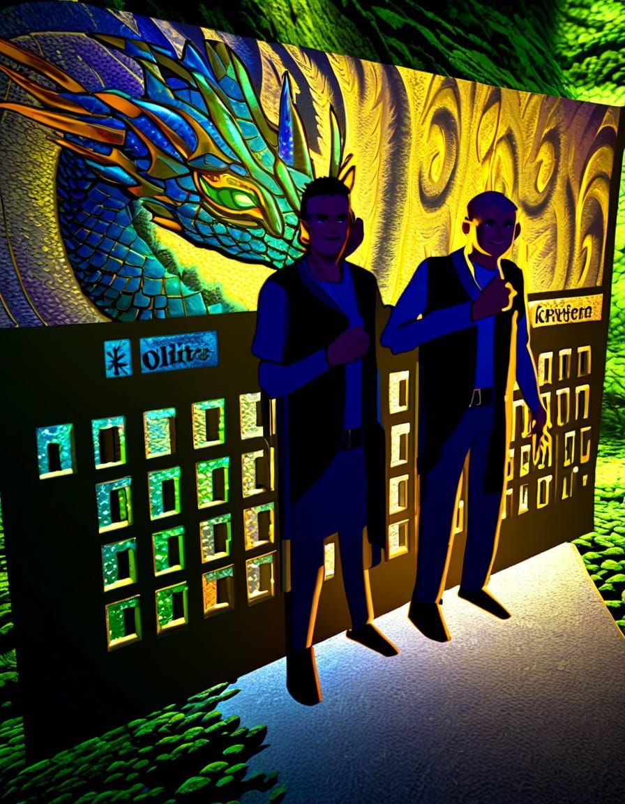 Dragon in Mystical Forest: Vibrant Oil Painting