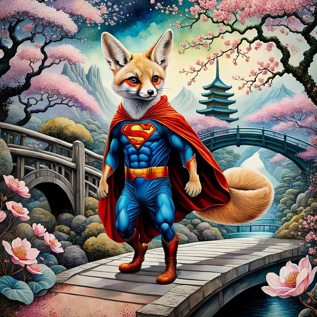 Fennec Fox Superman