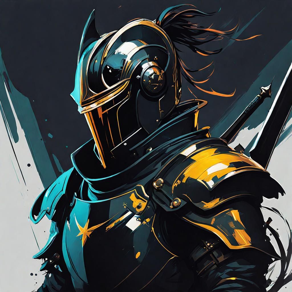 Beautiful Male Knight in Acrylic Painting Style