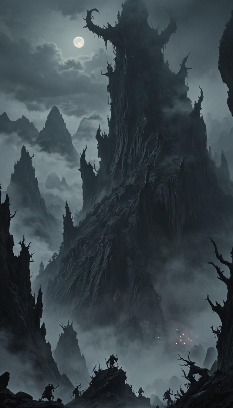 Demons Stalk a Mountain Shrouded in Fog