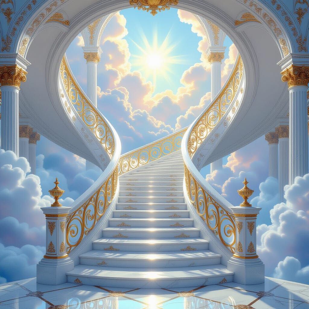 Stairway to Heaven Portal in Art Nouveau Style