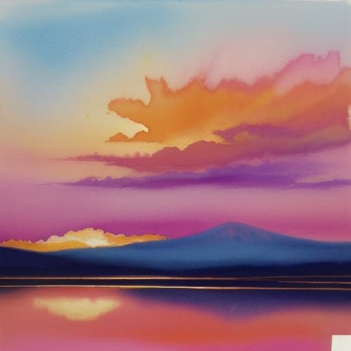 Vibrant Western Sky with Warm Hues