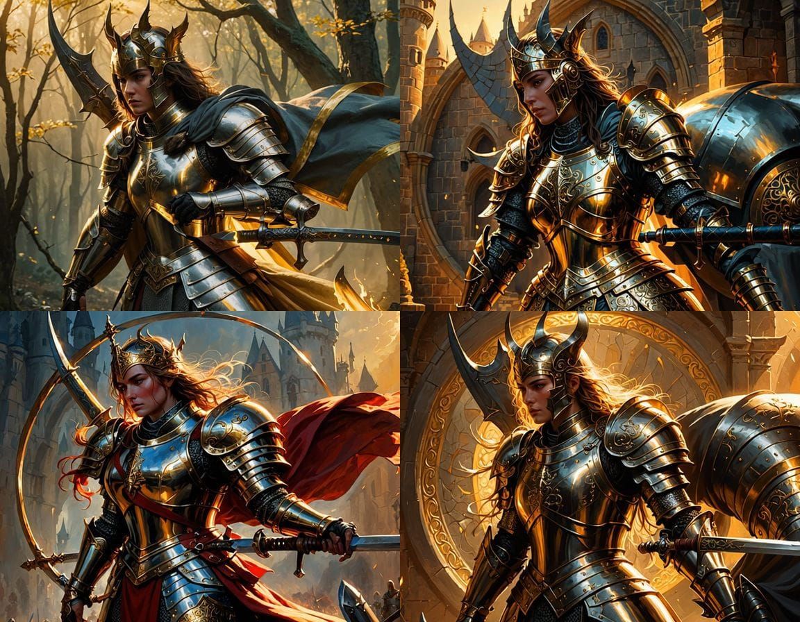 Fantasy Female Knight in Shining Armor