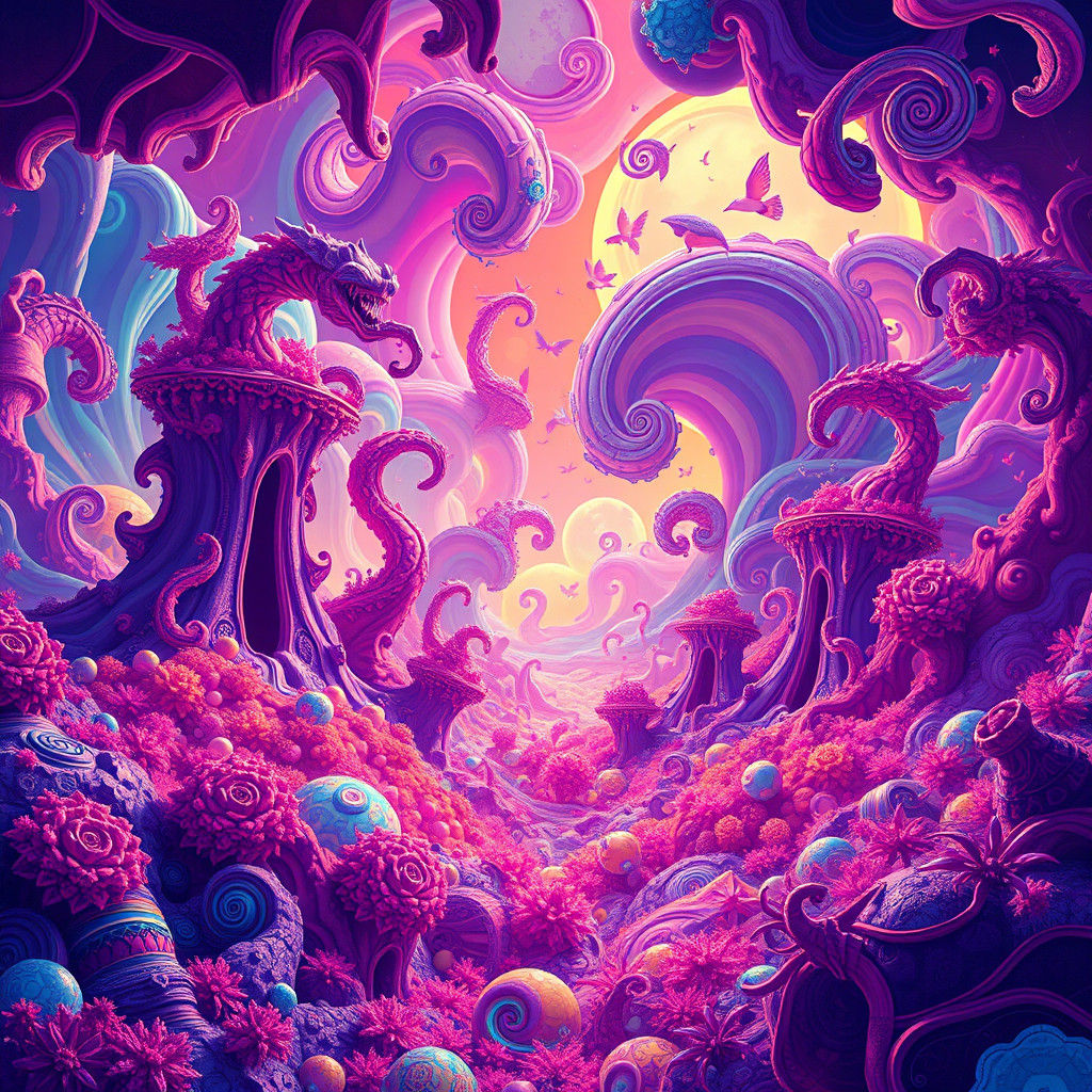 Surreal Fantasy Landscape in Dreamlike Style
