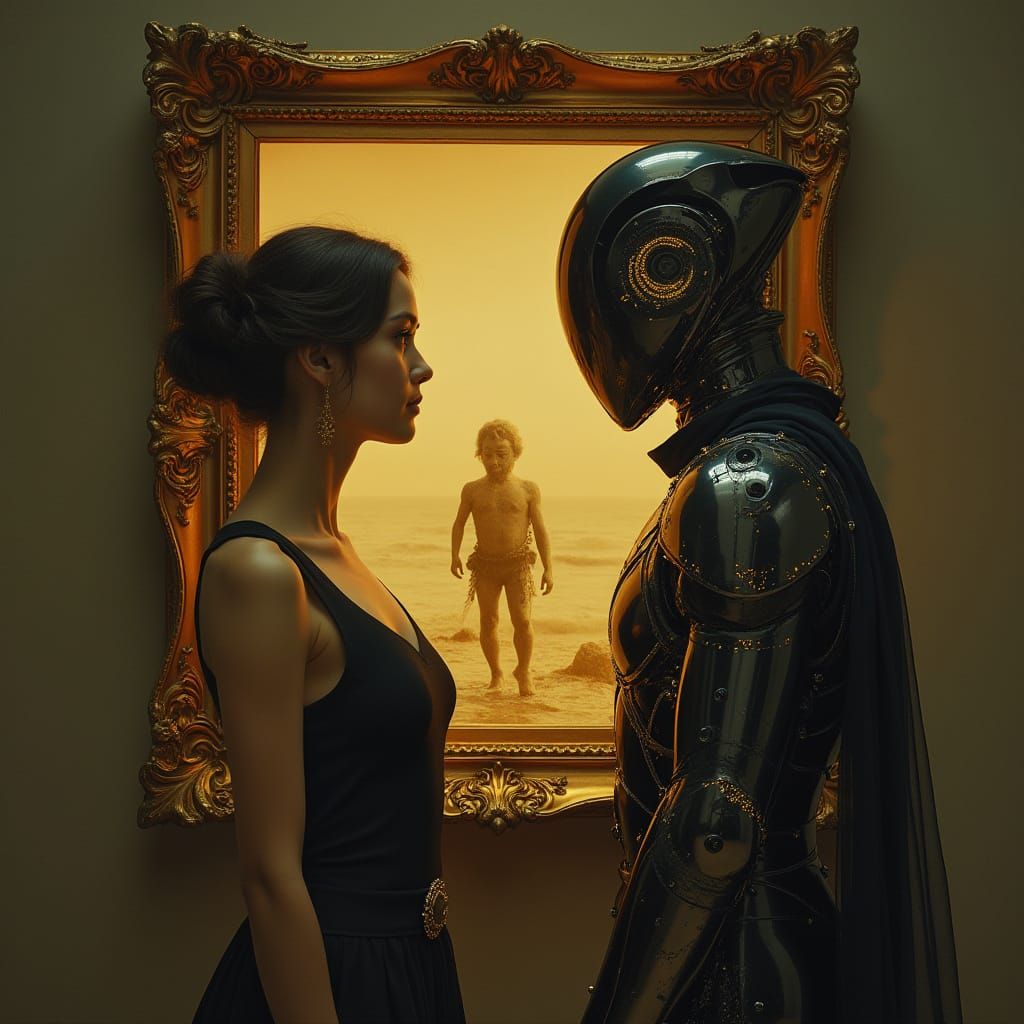 Timeless Encounter in Vintage Futurism