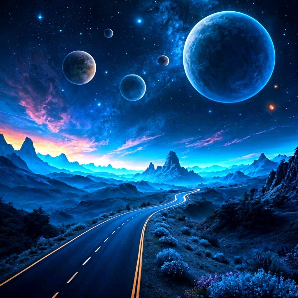 Epic Cosmic Road Journey Through the Universe