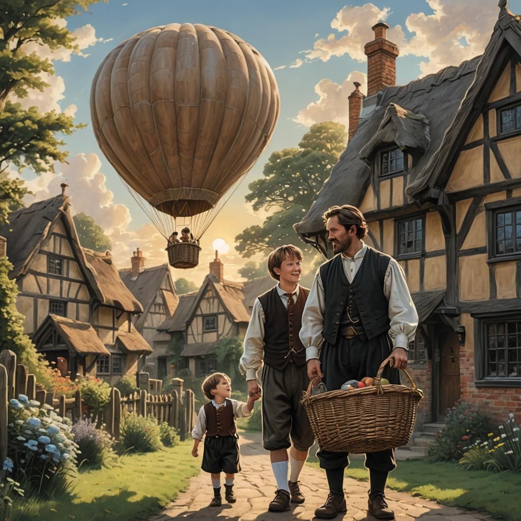 Fantasy Hot Air Balloon Adventure at Sunrise