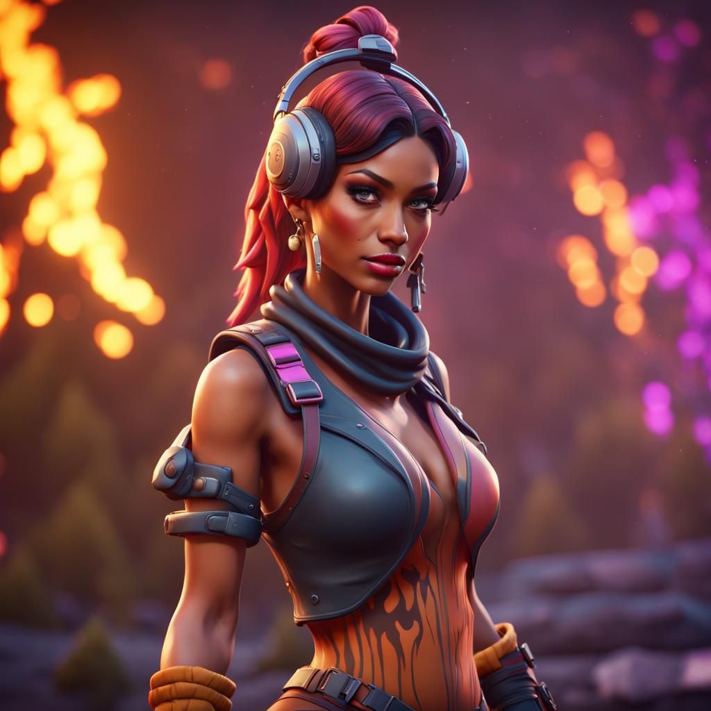 Detailed Fortnite Character in Fantasy Concept Art