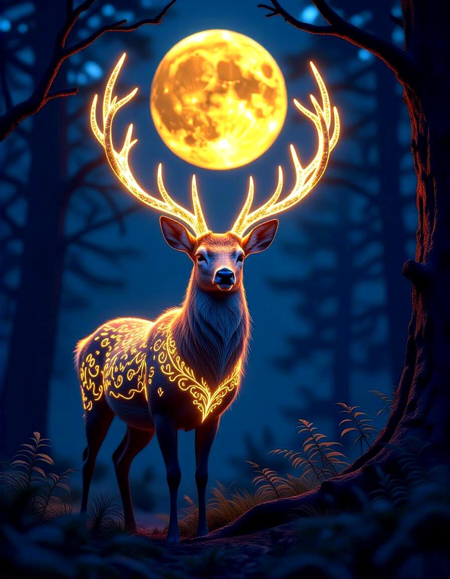 Glowing deer