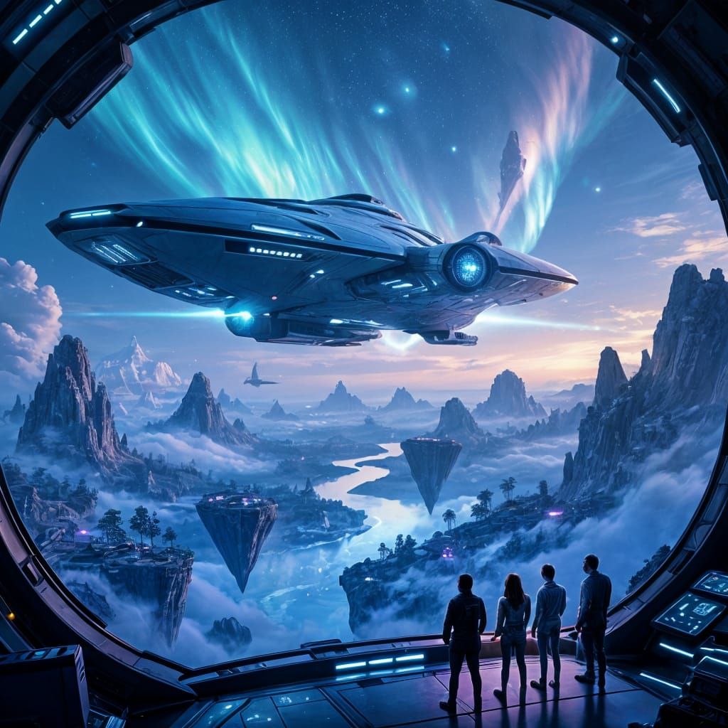 Sci-Fi Starship Discovery on Alien Planet