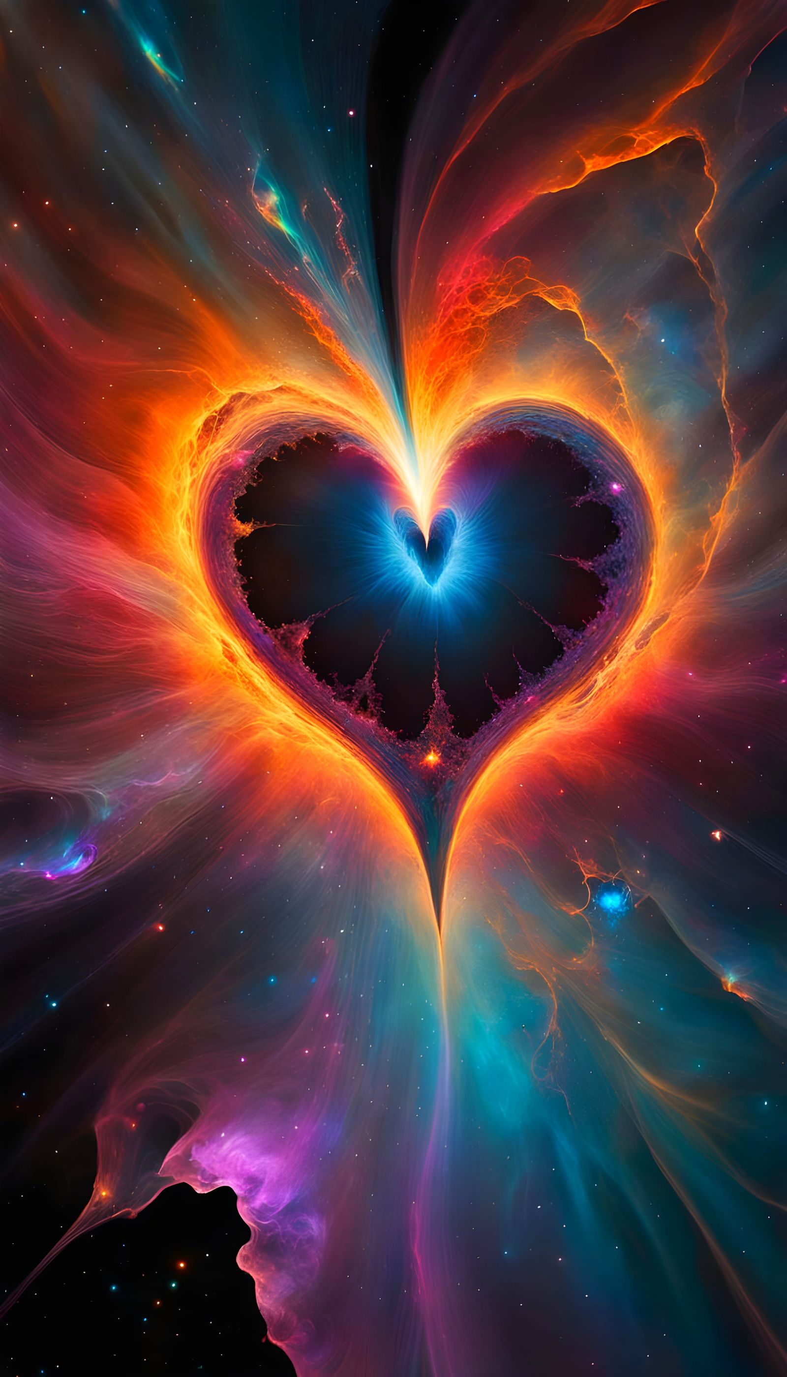 Cosmic Surrealist Quasar with Dark Heart