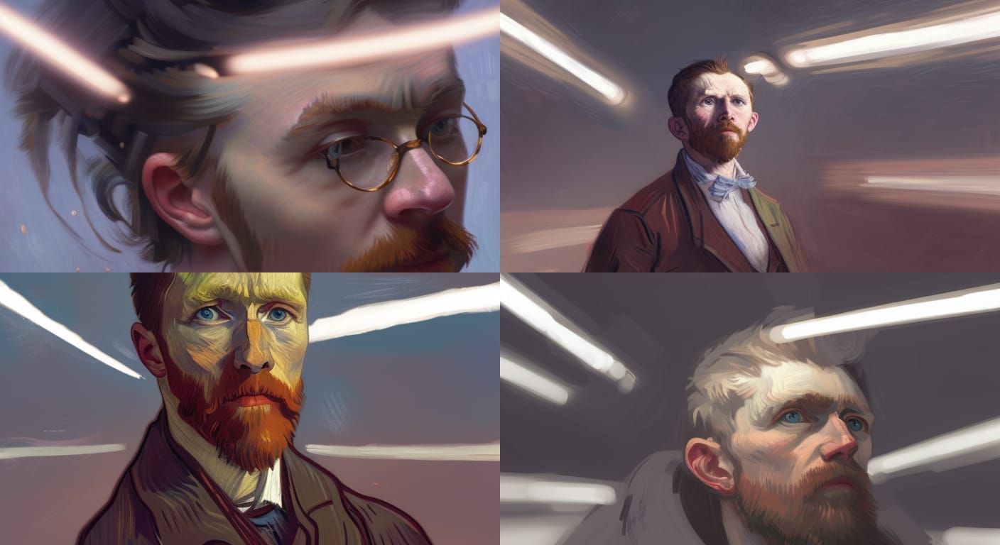 Van Gogh Style Portrait with Dynamic Lighting