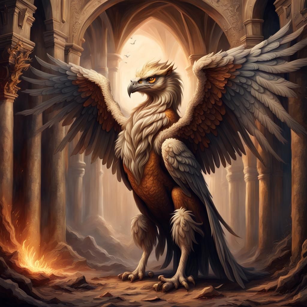 Medieval Griffin Lair: Epic Digital Matte Painting