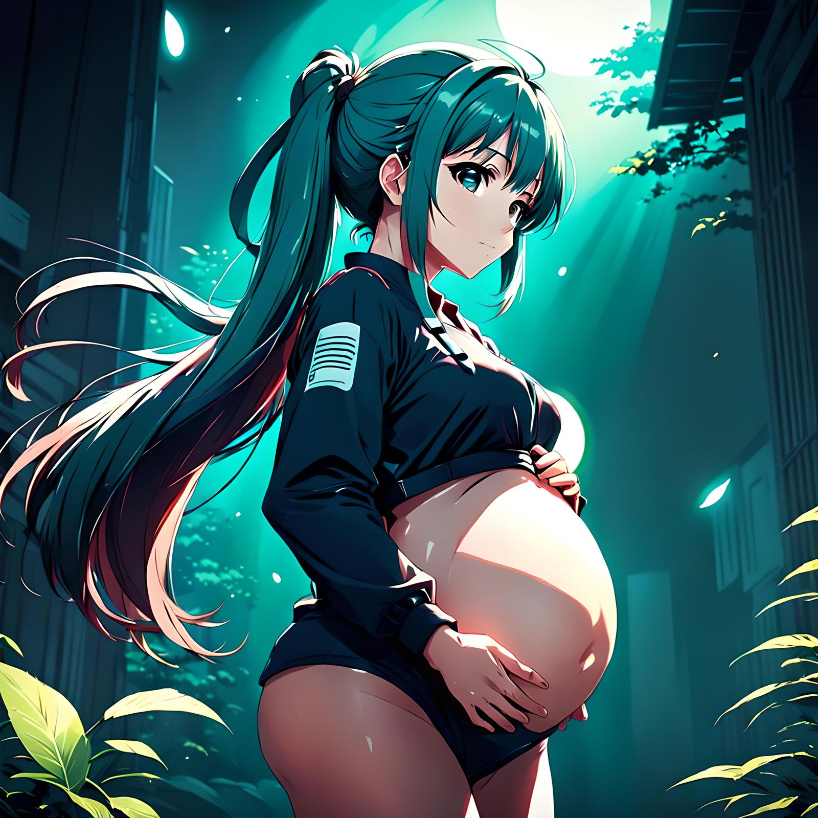 Pregnant anime girl