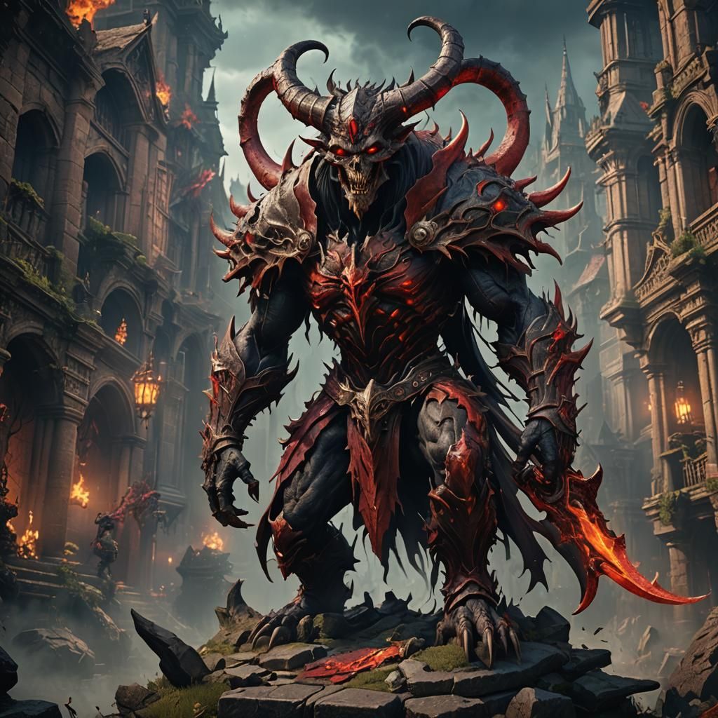 Detailed Matte Painting of Alastor Demon