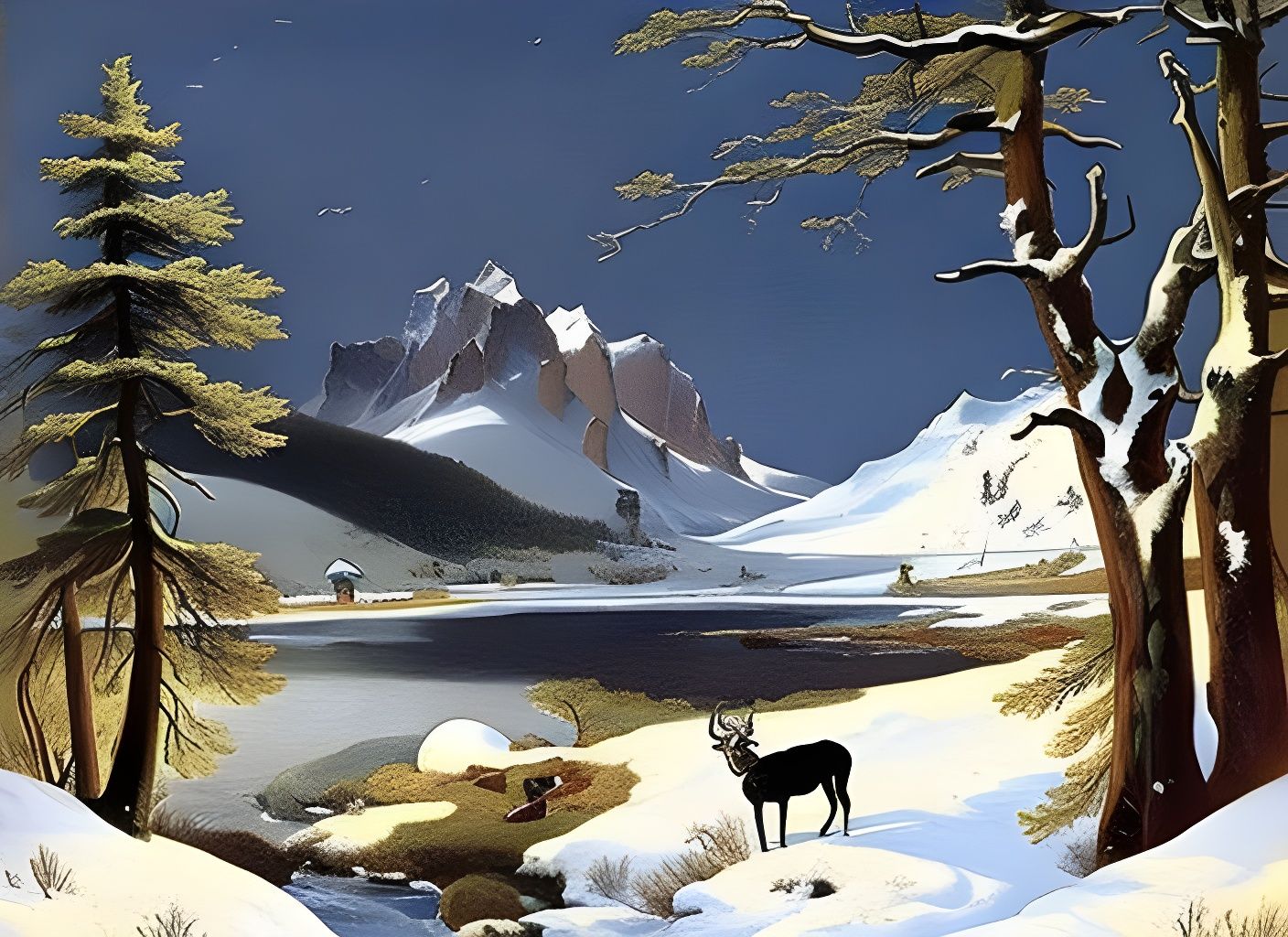 Buck Deer Trekking in Iceland: A Luminous Landscape