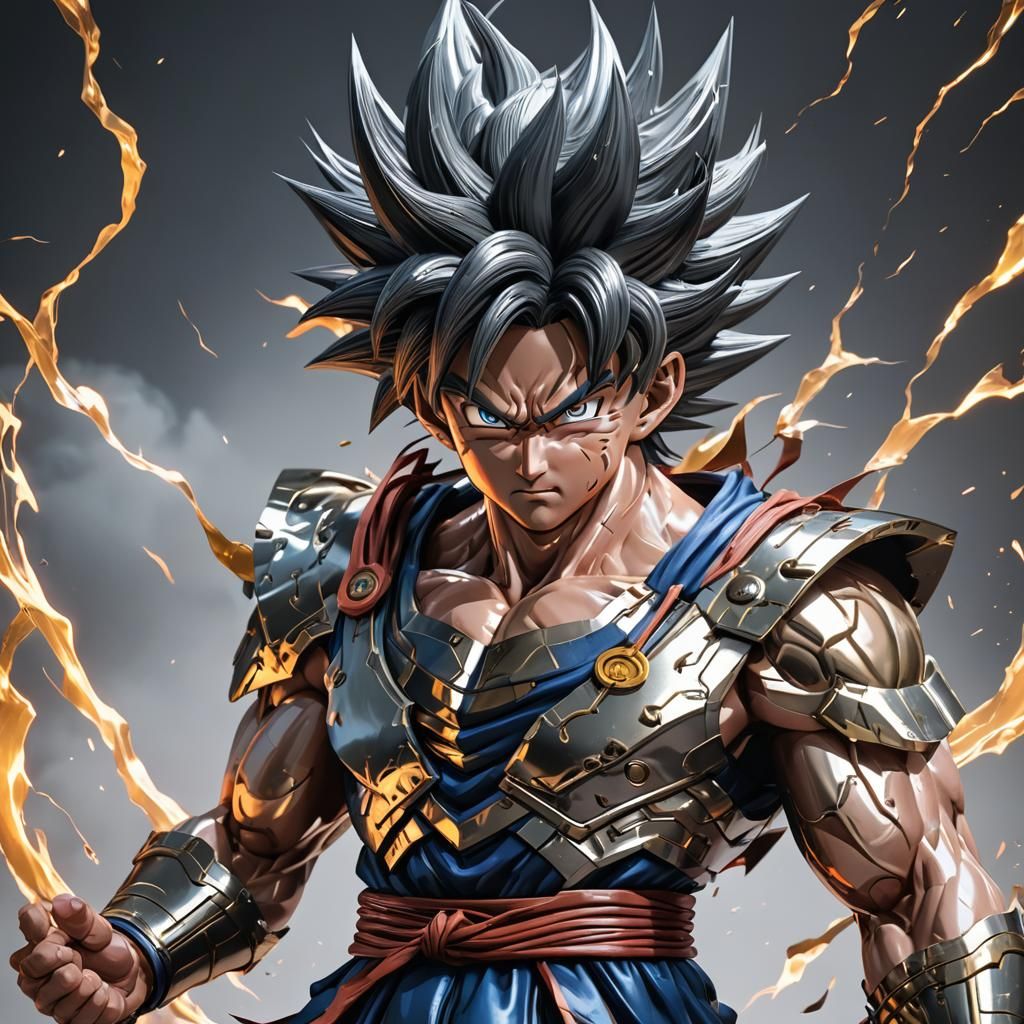 Metal Goku Anime Art Inspired by WLOP